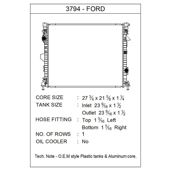 Csf Radiators CSF RADIATOR 3794